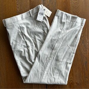 NWT Mango Women’s Stone Light Gray Neutral Wide Leg Dress Pants | Size 42 / 10
